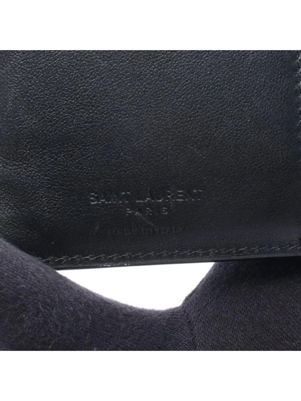 Saint Laurent Paris Bifold Wallet Studded Black Leather - Picture 4 of 8